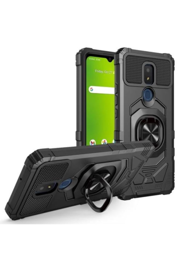Compatible for Sharp Rouvo V FIH STTM21VAPP Robotic Ring Kickstand Phone Case - Black
