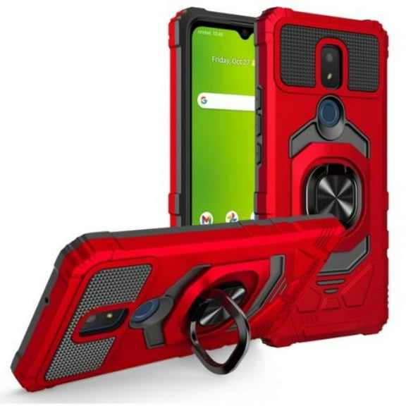 Compatible for Sharp Rouvo V FIH STTM21VAPP Robotic Ring Kickstand Phone Case - Red