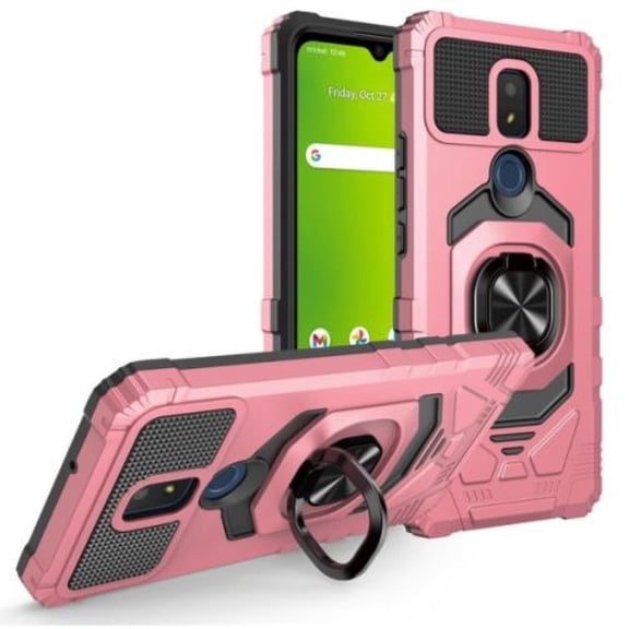 For Sharp Rouvo V FIH STTM21VAPP Robotic Ring Kickstand Phone Case - Rose Gold