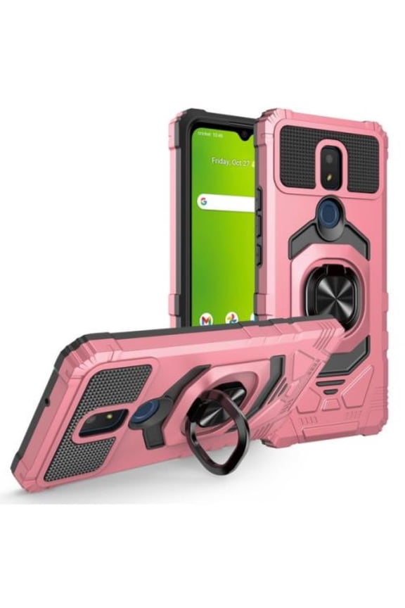 Compatible for Sharp Rouvo V FIH STTM21VAPP Robotic Ring Kickstand Phone Case - Rose Gold