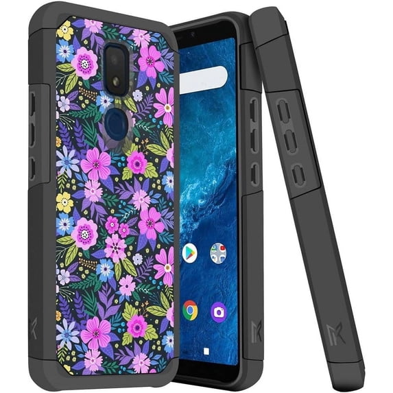 Compatible for Sharp Rouvo V FIH STTM21VAPP Slim Shockproof Hybrid Cover Cellphone Case - mk Mystical Floral