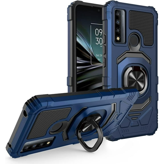 Compatible for TCL 30 XE 5G T767W Robotic Ring Kickstand Phone Case - Blue