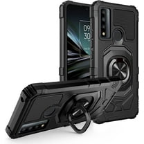 Compatible for TCL 30 XE 5G T767W Robotic Ring Kickstand Phone Case   Tempered Glass - Black