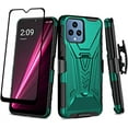 thumbnail image 1 of Compatible for TMobile Revvl 6 5G Case with Holster Belt Clip Hybrid Shockproof Protective Phone Cover with Kickstand - Teal, 1 of 5