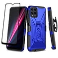 thumbnail image 1 of Compatible for TMobile Revvl 6 Pro 5G Case with Holster Belt Clip Hybrid Shockproof Protective Phone Cover with Kickstand - Blue, 1 of 5
