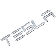 Compatible for Tesla Model 3/S/X Series 3D Raised Tailgate Insert Letters Rear Emblems, ABS Inserts with 3M Adhesive Backing Silver