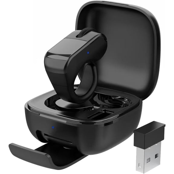 Compatible for TikTok Scrolling Ring w/Touchpad, Bluetooth Finger Mouse for iPhone/Android/PC, Kindle/Camera Remote, Black