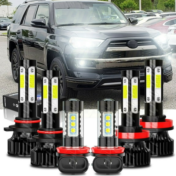 Compatible for Toyota 4Runner 2010-2020 9005 H11 H11 LED Headlights Bulbs Fog Light White