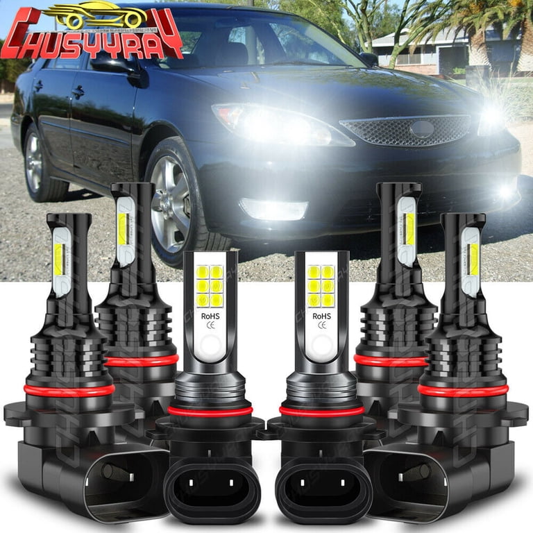 Fit Toyota Camry 2002 2003 2004 2005 2006 6X 6000K LED Headlight Fog Light Bulbs