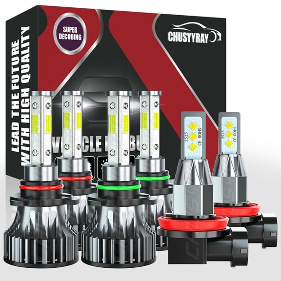 Compatible for Toyota Corolla 2009-2012 White LED Headlight High/Low Beam Fog Light Bulb