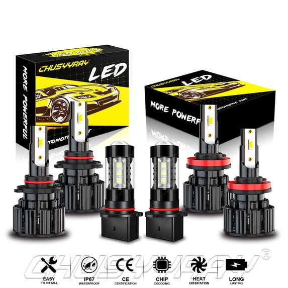 Compatible for Toyota Highlander 2011-2013 H11 9005 LED Headlight 12278 fog light bulbs Kit
