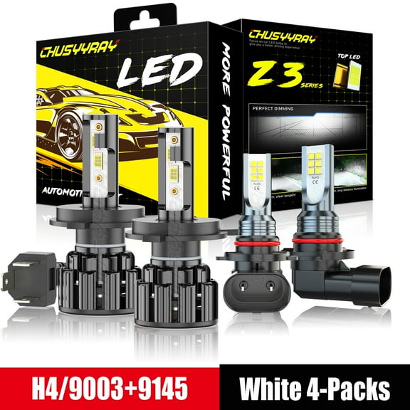 Compatible for Toyota Hilux 2004-2019 6000K LED Headlights Hi/Lo Beam + Fog Light Bulbs Kit