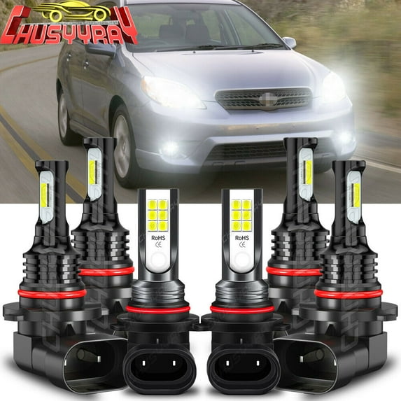 Compatible for Toyota Matrix 2003-2008 - 6X 6000K Combo LED Faros Antiniebla Kit De Bombillas Bulbs