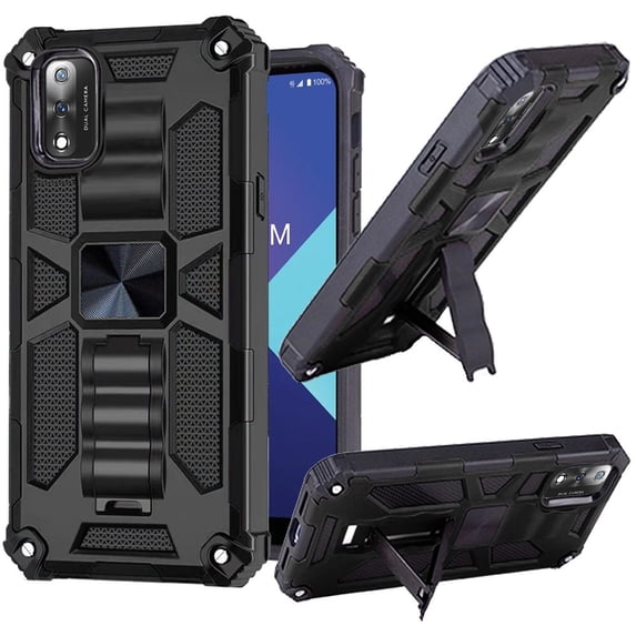 Compatible for Wiko Ride 3 Case Hybrid Shock Protection with Magnetic Mount - Black