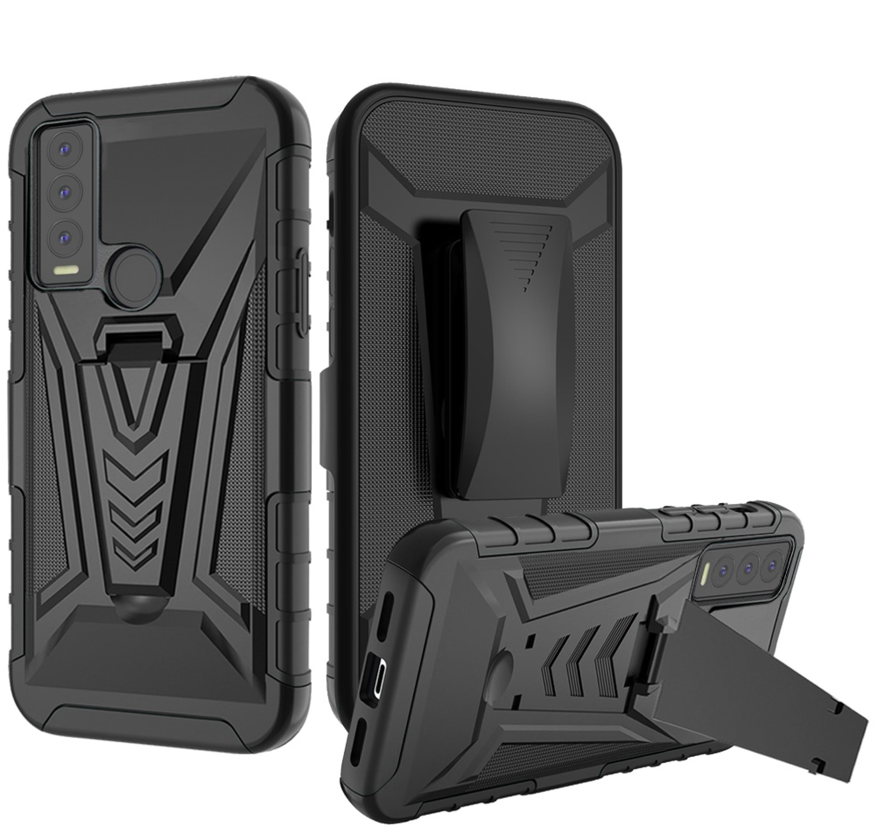 For ATT Motivate Max U668AA Holster Hybrid Cover Phone Case - Black ...