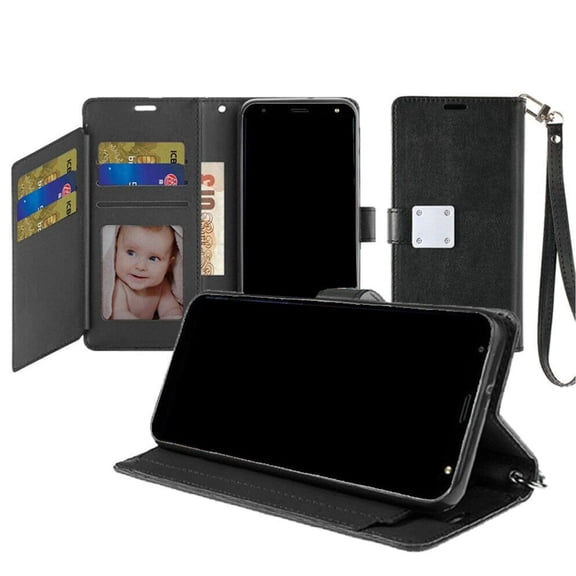 For ATT Motivate Max U668AA Wallet Cover Phone Case - Black