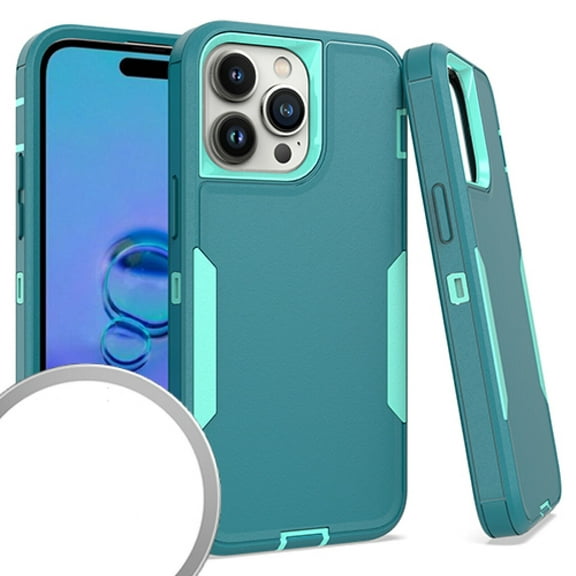 Compatible for iPhone 15 Pro 6.1" Slim Tough Hybrid Phone Cover Case - Teal