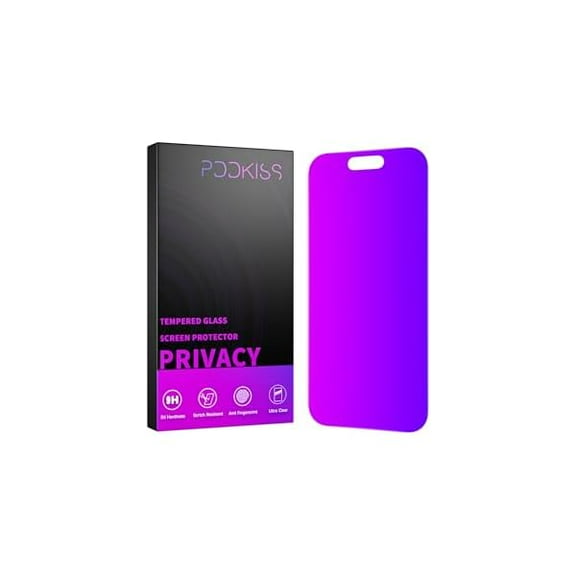 Compatible for iPhone 16 Pro Privacy Screen Protector Tempered Glass 6.3 Inch, Purple Gradient Anti Spy Anti Blue Light HD Easy Installation