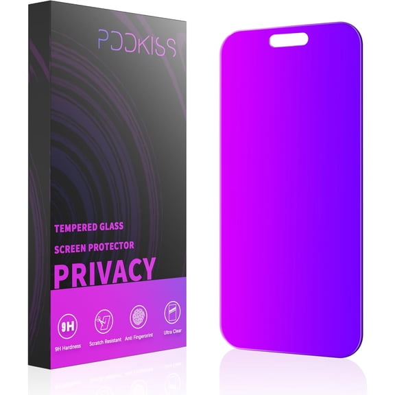 Compatible for iPhone 17 Pro Max Privacy Screen Protector 6.9 Inch, Purple Gradient Anti Spy Anti Blue Light HD Tempered Glass Easy Installation