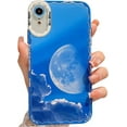 thumbnail image 1 of Compatible for iPhone XR Case, Blue Sky White Cloud Moon Phone Case, Soft TPU Shockproof Camera Protective Cute Case for iPhone XR for Women Girls, 1 of 14