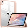 thumbnail image 1 of Compatible with iPad (A16) 11th Generation Case 11 Inch 2025, for iPad 10th Generation 10.9 Inch 2022 with Pencil Holder, Trifold Stand Protective Clear Back Shell, Auto Wake/Sleep, Rose Pink, 1 of 16