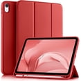 thumbnail image 1 of Compatible with iPad (A16) 11th Generation Case 11 Inch 2025, for iPad 10th Generation Case 10.9 Inch 2022 with Pencil Holder, Slim Trifold Stand Protective Cover with Soft TPU Back, Red, 1 of 15