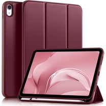 Compatible with iPad (A16) 11th Generation Case 11 Inch 2025, for iPad 10th Generation Case 10.9 Inch 2022 with Pencil Holder, Slim Trifold Stand Protective Cover with Soft TPU Back, Wine Red