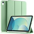 thumbnail image 1 of Compatible with iPad (A16) 11th Generation Case 11 Inch 2025, for iPad 10th Generation Case 10.9 Inch 2022 with Pencil Holder,Slim Trifold Stand Protective Cover with Soft TPU Back,MatchaGreen, 1 of 15