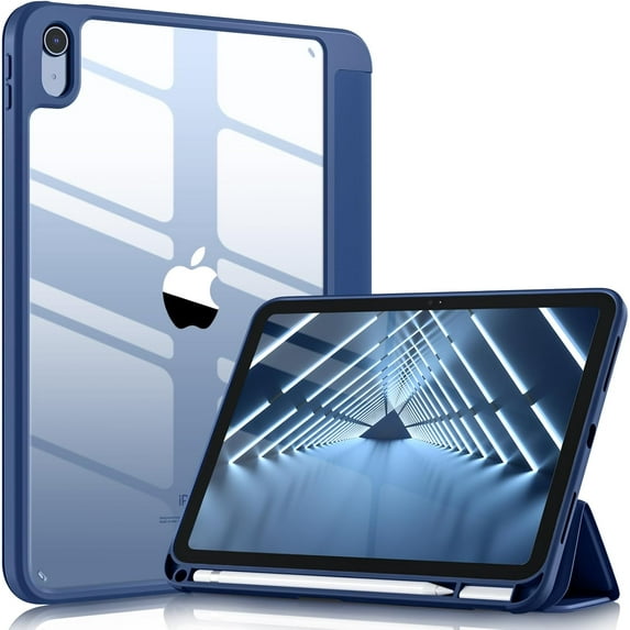 Compatible with iPad (A16) 11th Generation Case 11 Inch 2025, for iPad 10th Generation Case 10.9 Inch 2022 with Pencil Holder, Trifold Stand Protective Clear Back, Auto Wake/Sleep, Sea Blue