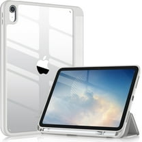 Compatible with iPad (A16) 11th Generation Case 11 Inch 2025, for iPad 10th Generation Case 10.9 Inch 2022 with Pencil Holder, Trifold Stand Protective Clear Back Shell, Auto Wake/Sleep, Gray