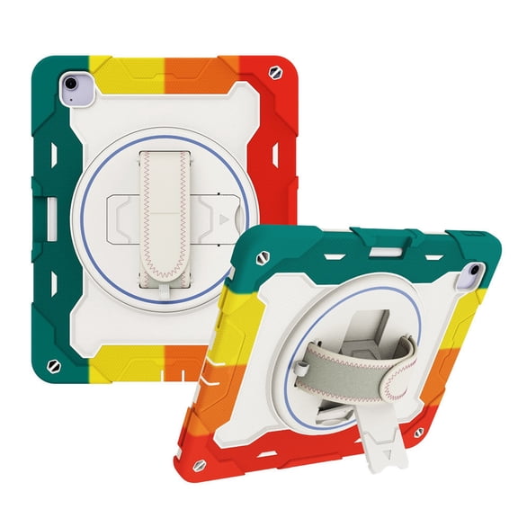 Compatible for iPad Air 13 (2024) Case 13.0" 3in1 Armor Heavy Shockproof Protective Rugged Kickstand with Shoulder Strap(Without Screen Protector, Pen) - B