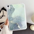 thumbnail image 1 of Compatible with iPad mini 6th Gen 8.3" 2021 Back Case, Marble Pattern Back / Pattern Clear Back TPU Lightweight Ultra Slim Drop Protective Anti-Scratch Case Cover for iPad mini 6th, Green, 1 of 5