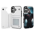 thumbnail image 1 of Compatible with iPhone 11 12 13 mini 14 15 16 Pro Max Plus Wallet Case with Card Holder, PU Leather Kickstand Card Slots Case ( Cyber Hero, iPhone 16), 1 of 7