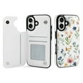 thumbnail image 1 of Compatible with iPhone 11 12 13 mini 14 15 16 Pro Max Plus Wallet Case with Card Holder, PU Leather Kickstand Card Slots Case ( Flower Plants, iPhone 12 mini), 1 of 7