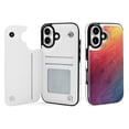 thumbnail image 1 of Compatible with iPhone 11 12 13 mini 14 15 16 Pro Max Plus Wallet Case with Card Holder, PU Leather Kickstand Card Slots Case ( Gradient Fade, iPhone 16), 1 of 7