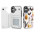 thumbnail image 1 of Compatible with iPhone 11 12 13 mini 14 15 16 Pro Max Plus Wallet Case with Card Holder, PU Leather Kickstand Card Slots Case ( Halloween 3d Elements, iPhone 12), 1 of 7