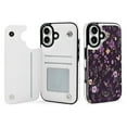 thumbnail image 1 of Compatible with iPhone 11 12 13 mini 14 15 16 Pro Max Plus Wallet Case with Card Holder, PU Leather Kickstand Card Slots Case ( Purple Butterfly, iPhone 14), 1 of 7