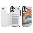 thumbnail image 1 of Compatible with iPhone 11 12 13 mini 14 15 16 Pro Max Plus Wallet Case with Card Holder, PU Leather Kickstand Card Slots Case ( Rainbow Cloud, iPhone 13), 1 of 7