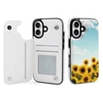 thumbnail image 1 of Compatible with iPhone 11 12 13 mini 14 15 16 Pro Max Plus Wallet Case with Card Holder, PU Leather Kickstand Card Slots Case ( Sunflower Sky, iPhone 16 Pro), 1 of 7