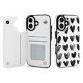 thumbnail image 1 of Compatible with iPhone 11 12 13 mini 14 15 16 Pro Max Plus Wallet Case with Card Holder, PU Leather Kickstand Card Slots Case ( Black Heart, iPhone 15 Pro Max), 1 of 7