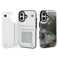 thumbnail image 1 of Compatible with iPhone 11 12 13 mini 14 15 16 Pro Max Plus Wallet Case with Card Holder, PU Leather Kickstand Card Slots Case ( Broken Planet, iPhone 12 mini), 1 of 7