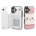 thumbnail image 1 of Compatible with iPhone 11 12 13 mini 14 15 16 Pro Max Plus Wallet Case with Card Holder, PU Leather Kickstand Card Slots Case ( Cat Bread Meme, iPhone 15 Pro), 1 of 7