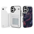 thumbnail image 1 of Compatible with iPhone 11 12 13 mini 14 15 16 Pro Max Plus Wallet Case with Card Holder, PU Leather Kickstand Card Slots Case ( Dark Dragons Pattern, iPhone 13 Pro Max), 1 of 7