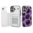 thumbnail image 1 of Compatible with iPhone 11 12 13 mini 14 15 16 Pro Max Plus Wallet Case with Card Holder, PU Leather Kickstand Card Slots Case ( Dark Eggplant Pattern, iPhone 11 Pro Max), 1 of 7