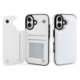 thumbnail image 1 of Compatible with iPhone 11 12 13 mini 14 15 16 Pro Max Plus Wallet Case with Card Holder, PU Leather Kickstand Card Slots Case ( Ghost White, iPhone 16 Pro), 1 of 7