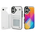 thumbnail image 1 of Compatible with iPhone 11 12 13 mini 14 15 16 Pro Max Plus Wallet Case with Card Holder, PU Leather Kickstand Card Slots Case ( Gradient Geometric Abstract, iPhone 15 Plus), 1 of 7