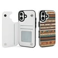 thumbnail image 1 of Compatible with iPhone 11 12 13 mini 14 15 16 Pro Max Plus Wallet Case with Card Holder, PU Leather Kickstand Card Slots Case ( Mexican BOHO Strips, iPhone 16 Pro), 1 of 7
