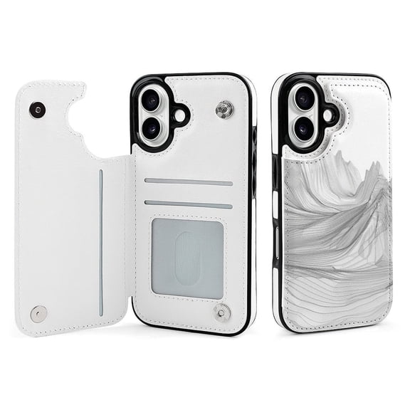 Compatible with iPhone 11 12 13 mini 14 15 16 Pro Max Plus Wallet Case with Card Holder, PU Leather Kickstand Card Slots Case ( Mountain Arcs, iPhone 15 Pro)