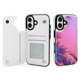 thumbnail image 1 of Compatible with iPhone 11 12 13 mini 14 15 16 Pro Max Plus Wallet Case with Card Holder, PU Leather Kickstand Card Slots Case ( Neon Color Tropical Plant, iPhone 14 Pro), 1 of 7