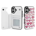 thumbnail image 1 of Compatible with iPhone 11 12 13 mini 14 15 16 Pro Max Plus Wallet Case with Card Holder, PU Leather Kickstand Card Slots Case ( Pink Hearts, iPhone 12 mini), 1 of 7
